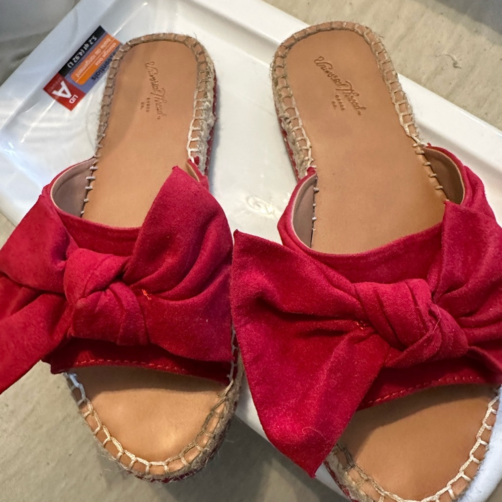 Women's Red Bow Slide Sandals